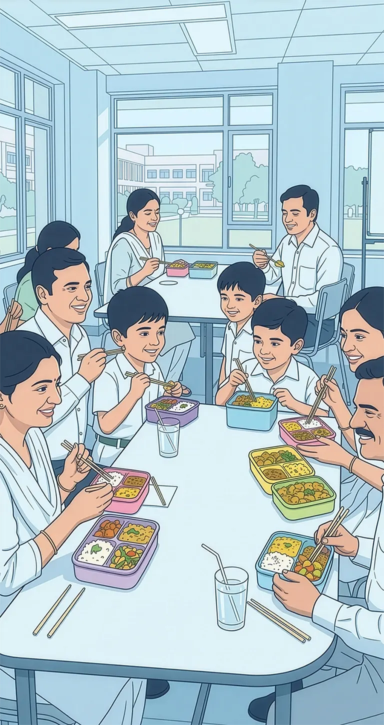 Children eating lunch